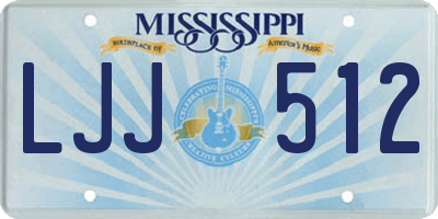 MS license plate LJJ512