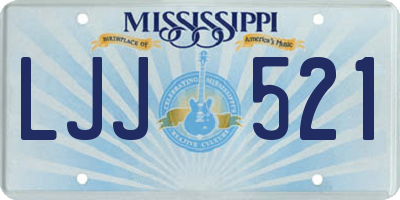 MS license plate LJJ521