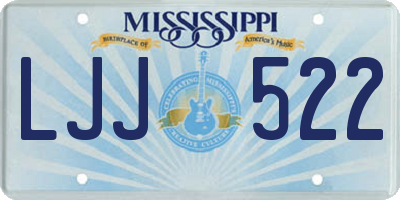 MS license plate LJJ522