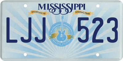 MS license plate LJJ523