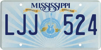 MS license plate LJJ524
