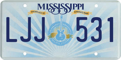 MS license plate LJJ531