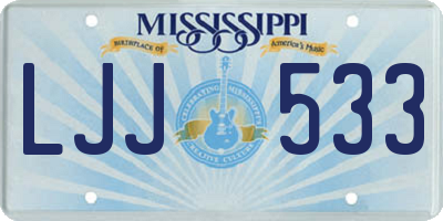 MS license plate LJJ533