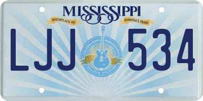 MS license plate LJJ534
