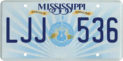 MS license plate LJJ536