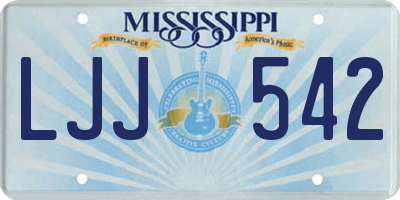 MS license plate LJJ542