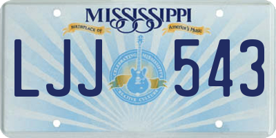 MS license plate LJJ543