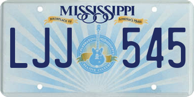 MS license plate LJJ545