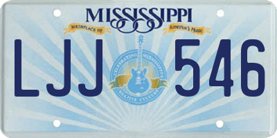 MS license plate LJJ546