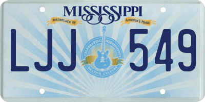 MS license plate LJJ549