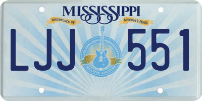 MS license plate LJJ551