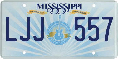 MS license plate LJJ557