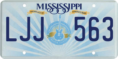 MS license plate LJJ563
