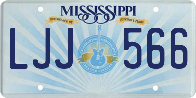 MS license plate LJJ566