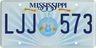 MS license plate LJJ573