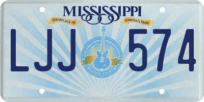MS license plate LJJ574
