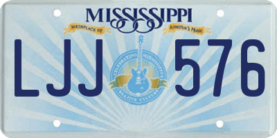 MS license plate LJJ576