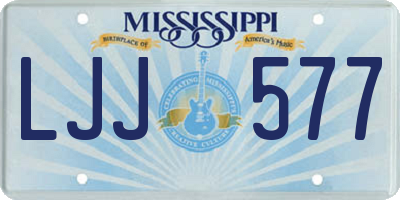 MS license plate LJJ577