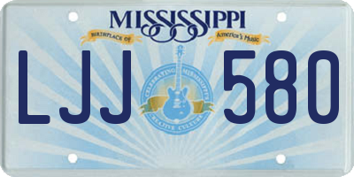 MS license plate LJJ580