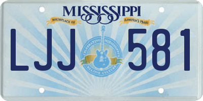 MS license plate LJJ581