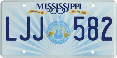 MS license plate LJJ582