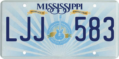 MS license plate LJJ583