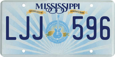 MS license plate LJJ596
