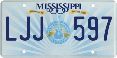 MS license plate LJJ597