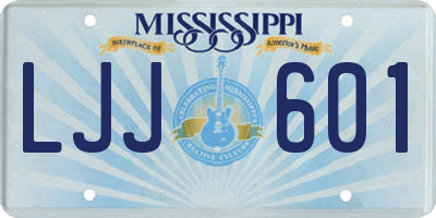 MS license plate LJJ601