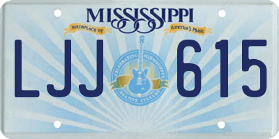 MS license plate LJJ615
