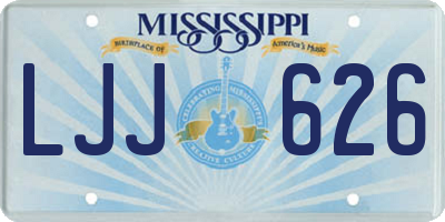 MS license plate LJJ626