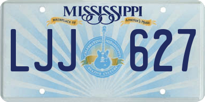 MS license plate LJJ627