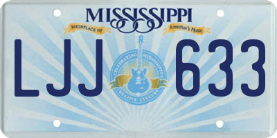 MS license plate LJJ633