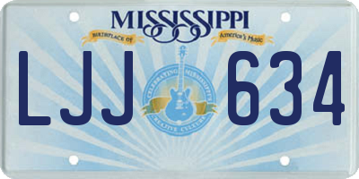 MS license plate LJJ634