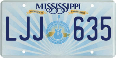 MS license plate LJJ635
