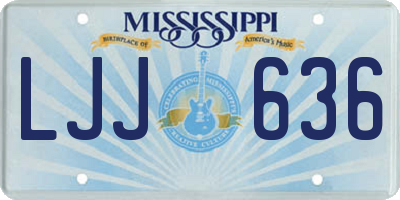 MS license plate LJJ636