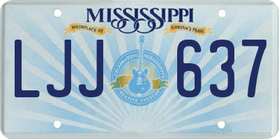 MS license plate LJJ637