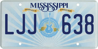 MS license plate LJJ638