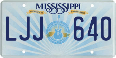MS license plate LJJ640