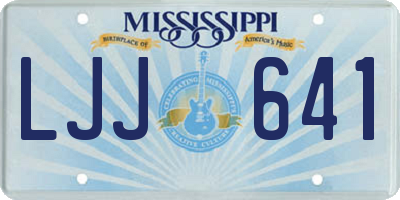 MS license plate LJJ641