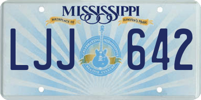 MS license plate LJJ642