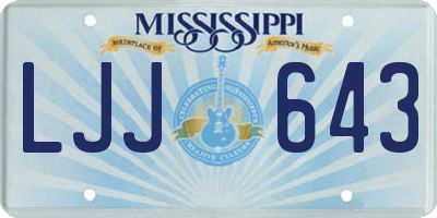 MS license plate LJJ643