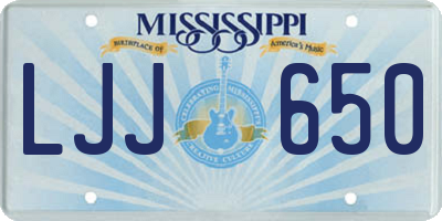 MS license plate LJJ650