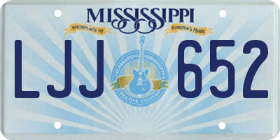 MS license plate LJJ652