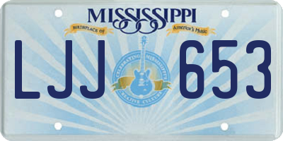 MS license plate LJJ653