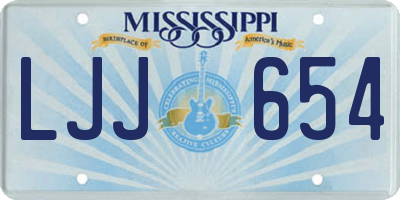 MS license plate LJJ654