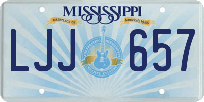 MS license plate LJJ657
