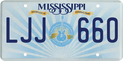 MS license plate LJJ660