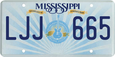 MS license plate LJJ665