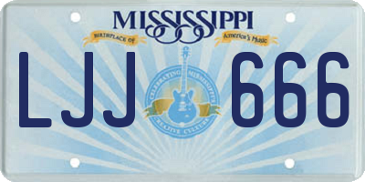 MS license plate LJJ666